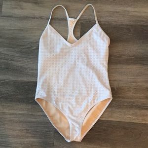 White fabletics One Piece swim suit